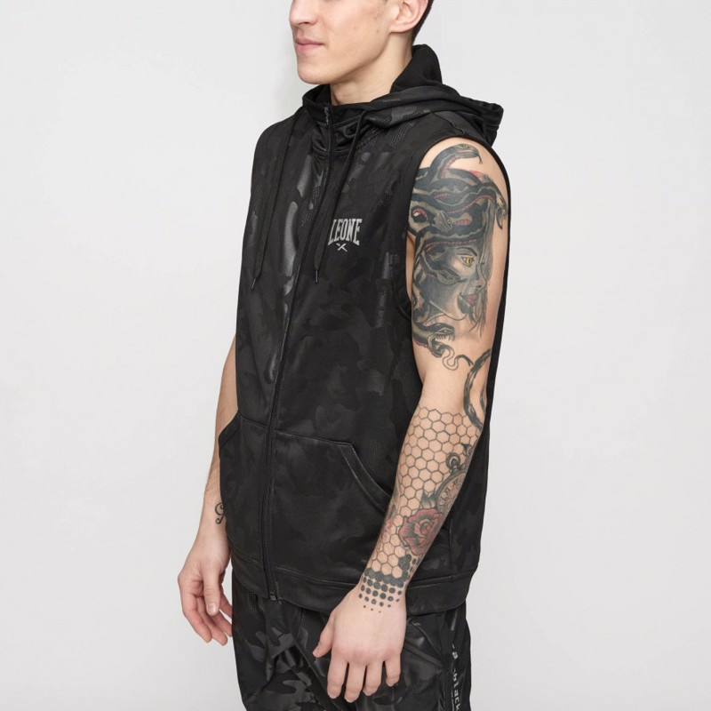 Leone Amaniko fouter me koukoula - Black Camo